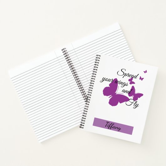 Paarse Vlinder Motiverend Notitieboek (Binnen)
