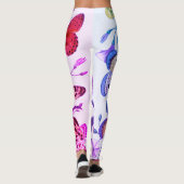  Paarse vlinder & motschilderij Leggings (Achterkant)