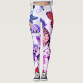  Paarse vlinder & motschilderij Leggings (Voorkant)
