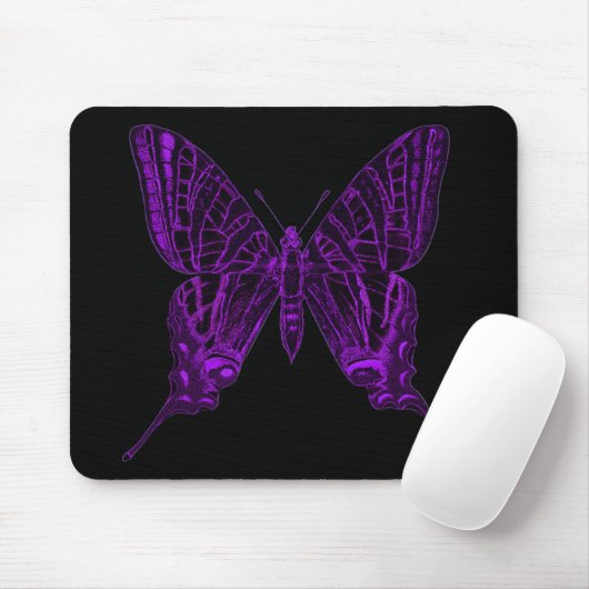 Paarse vlinder mousepad muismat (Met muis)