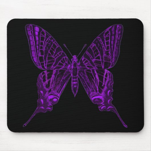 Paarse vlinder mousepad muismat (Voorkant)