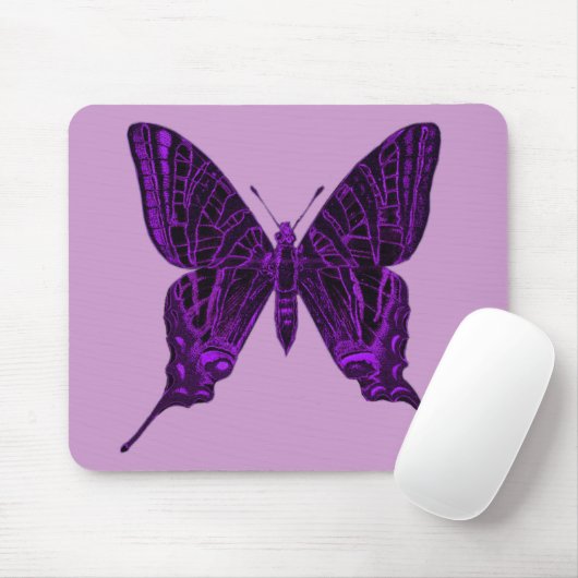 Paarse vlinder mousepad muismat (Met muis)