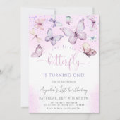 Paarse Vlinder Ons Kleine Vlinder Baby shower Kaart (Voorkant)