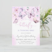 Paarse Vlinder Ons Kleine Vlinder Baby shower Kaart (Staand voorkant)