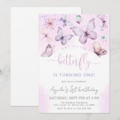 Paarse Vlinder Ons Kleine Vlinder Baby shower Kaart (Voorkant / Achterkant)