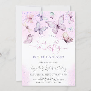 Paarse Vlinder Ons Kleine Vlinder Baby shower Kaart