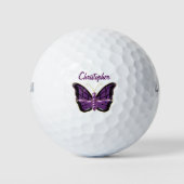 Paarse Vlinder Ontwerp Golfballen (Voorkant)