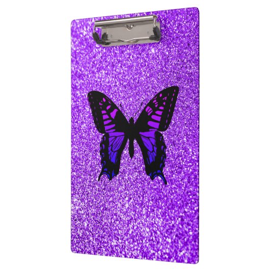 Paarse vlinder op Glitter Klembord (Links)