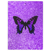 Paarse vlinder op Glitter Klembord (Achterkant)