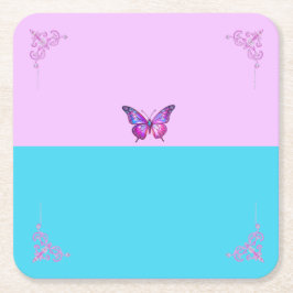  Paarse Vlinder op Pastels Papier Onderzetter