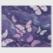 Paarse vlinder op water cadeaupapier (Vlak)