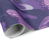 Paarse vlinder op water cadeaupapier (Rol Hoek)