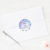 Paarse vlinder oren verjaardagsfeestje ronde sticker (Envelop)