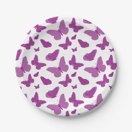 Paarse vlinder papieren bordje (Voorkant)
