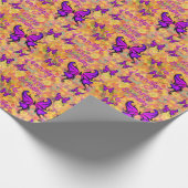 Paarse Vlinder Personaliseer Naam Leeftijd Roll of Cadeaupapier (Hoek)