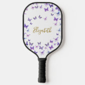 Paarse Vlinder Pickleball Paddle Aangepaste Naam (Achterkant)
