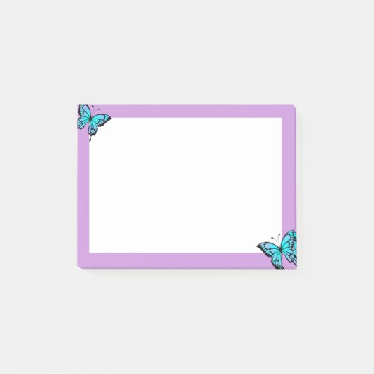 Paarse &vlinder plakbriefjes  post-it® notes (Voorkant)