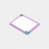Paarse &vlinder plakbriefjes  post-it® notes (Schuin)