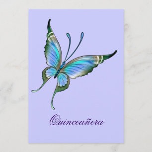 Paarse Vlinder Quinceanera 15e Verjaardag Kaart