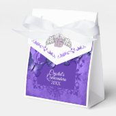 Paarse vlinder Quinceanera Bedankdoosjes (Voorkant Zijde)