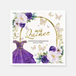 Paarse Vlinder Quinceanera Servet