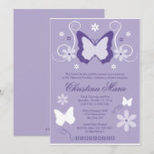 Paarse vlinder Quinceanera-uitvindingen Kaart (Voorkant / Achterkant)