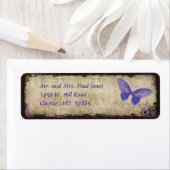 Paarse vlinder retour adreslabel Etiket (Insitu)