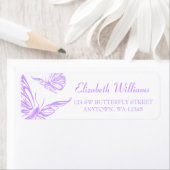  Paarse vlinder retour adreslabel Etiket (Insitu)