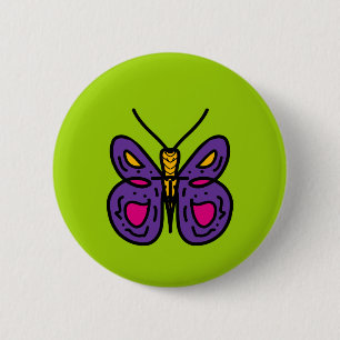paarse vlinder ronde button 5,7 cm