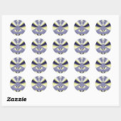 Paarse Vlinder Ronde Sticker (Vel)