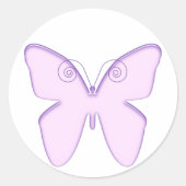 paarse vlinder ronde sticker (Voorkant)