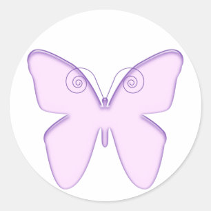 paarse vlinder ronde sticker