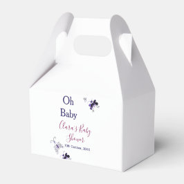 Paarse vlinder roze baby shower oh baby modern bedankdoosjes