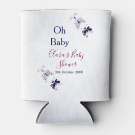 Paarse vlinder roze baby shower oh baby modern blikjeskoeler