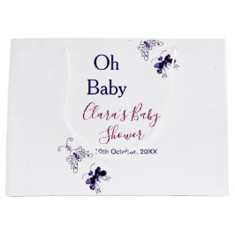 Paarse vlinder roze baby shower oh baby modern groot cadeauzakje