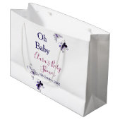 Paarse vlinder roze baby shower oh baby modern groot cadeauzakje (Voorkant Gekanteld)