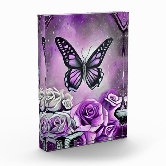 Paarse Vlinder & Rozen Fotoblokken (Links)