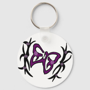 Paarse vlinder sleutelhanger