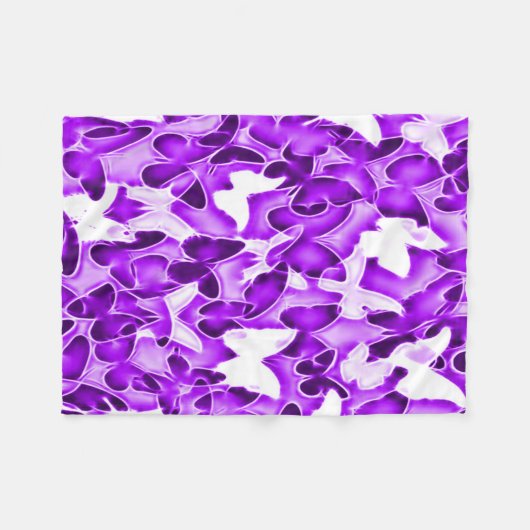 Paarse vlinder Sparkle Camo Fleece Deken (Voorkant (Horizontaal))