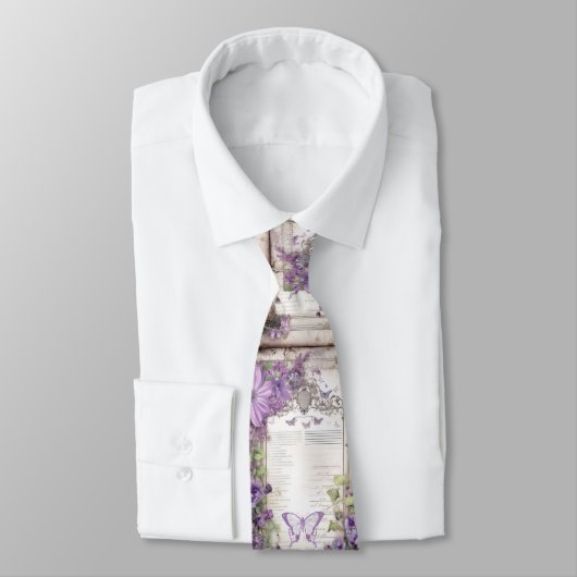 Paarse vlinder stropdas (Gebonden)