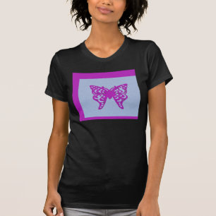 Paarse vlinder t-shirt