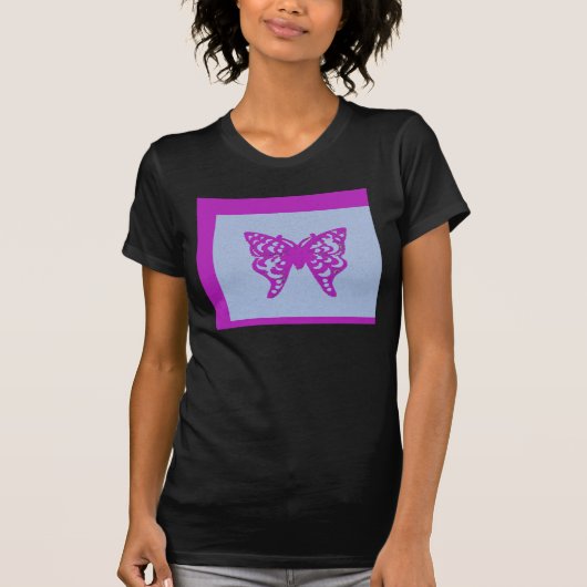 Paarse vlinder t-shirt (Voorkant)