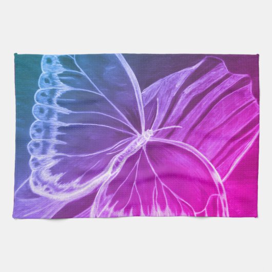 Paarse vlinder theedoek (Horizontaal)