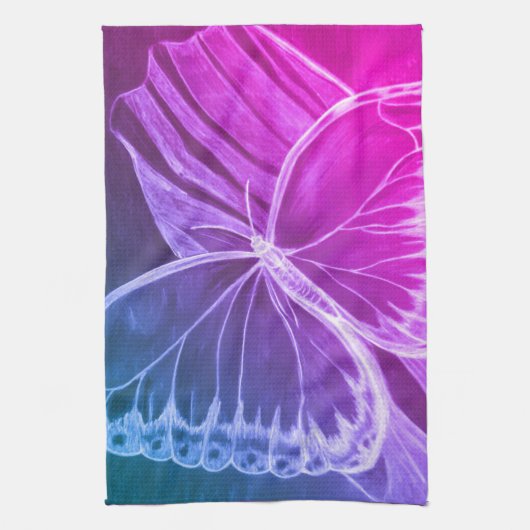 Paarse vlinder theedoek (Verticaal)