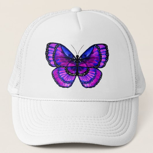 Paarse Vlinder Trucker Pet (Voorkant)