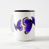 Paarse vlinder tweekleurige koffiemok (Voorkant links)