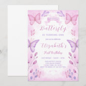 Paarse vlinder - uitnodiging (Voorkant / Achterkant)