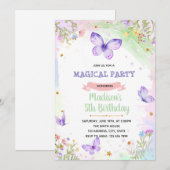 Paarse vlinder uitnodiging (Voorkant / Achterkant)