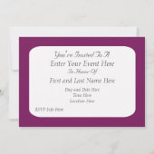 Paarse vlinder - uitnodiging voor een jodenfeest (Achterkant)