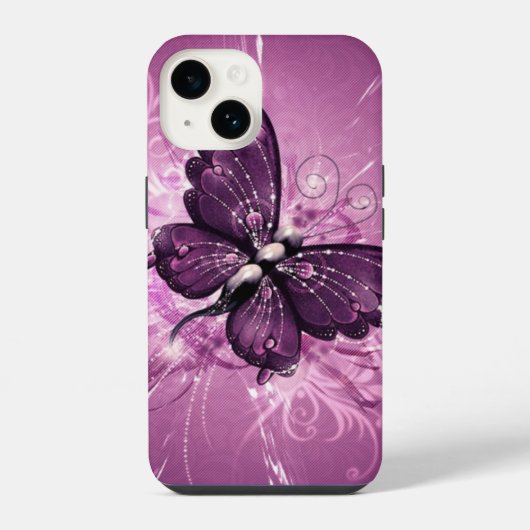 paarse vlinder vectorafbeeldingen iPhone hoesje (Achterkant)